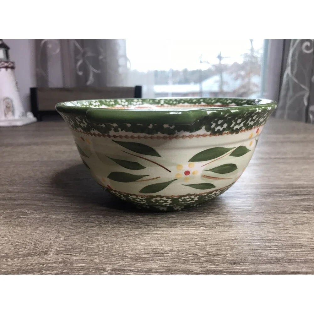Temptations Bakeware Old World Green 1 Qt Bowl With Wire Basket